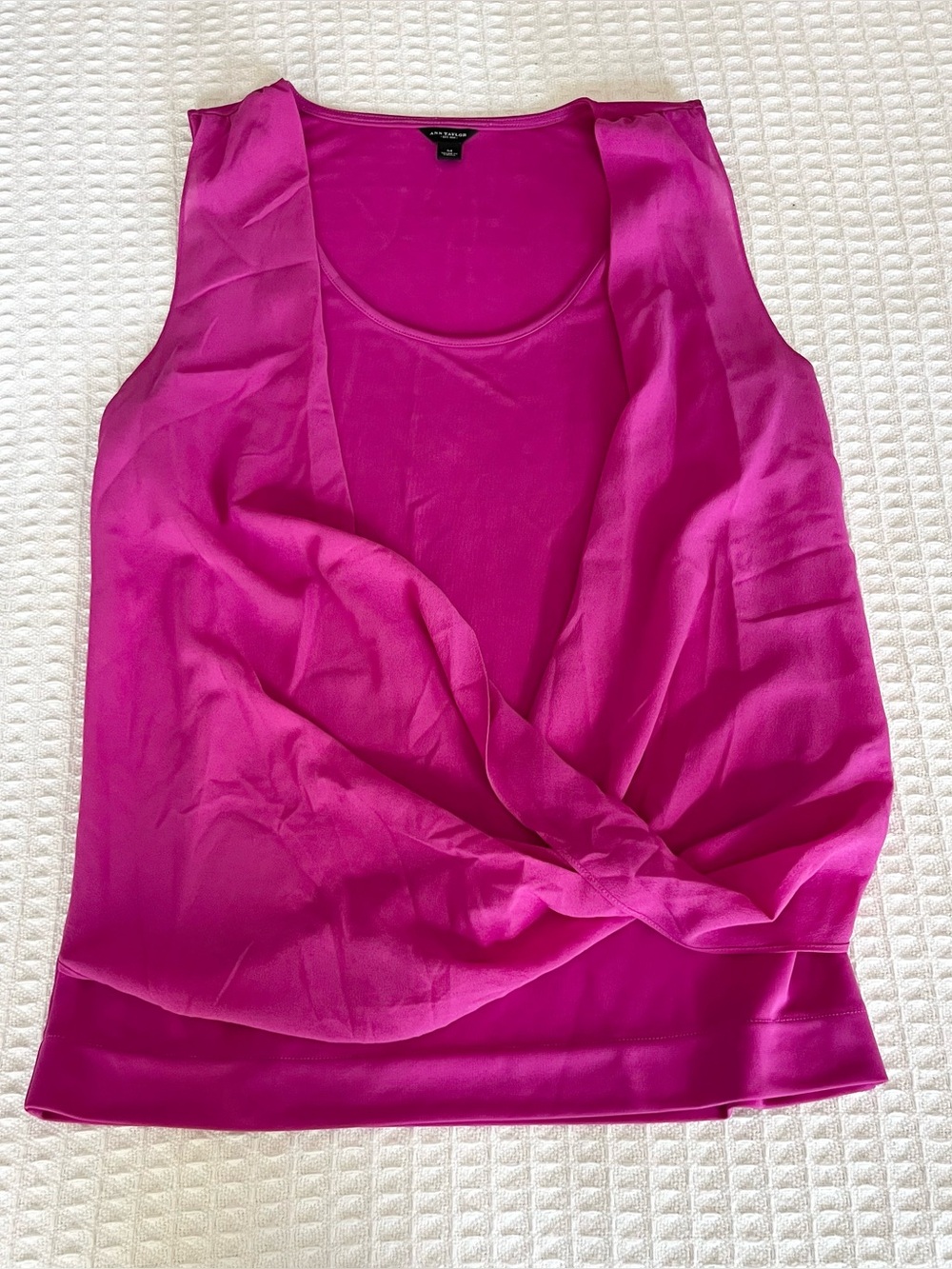 Ann Taylor Fuchsia Twist-Front Sleeveless top size medium